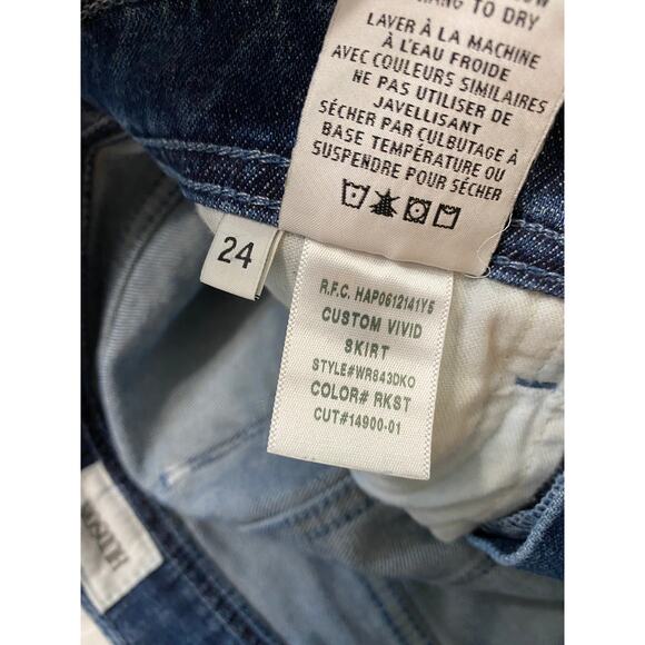 Hudson x Revolve Vivid Denim Cut Off Mini Skirt - Picture 5 of 8